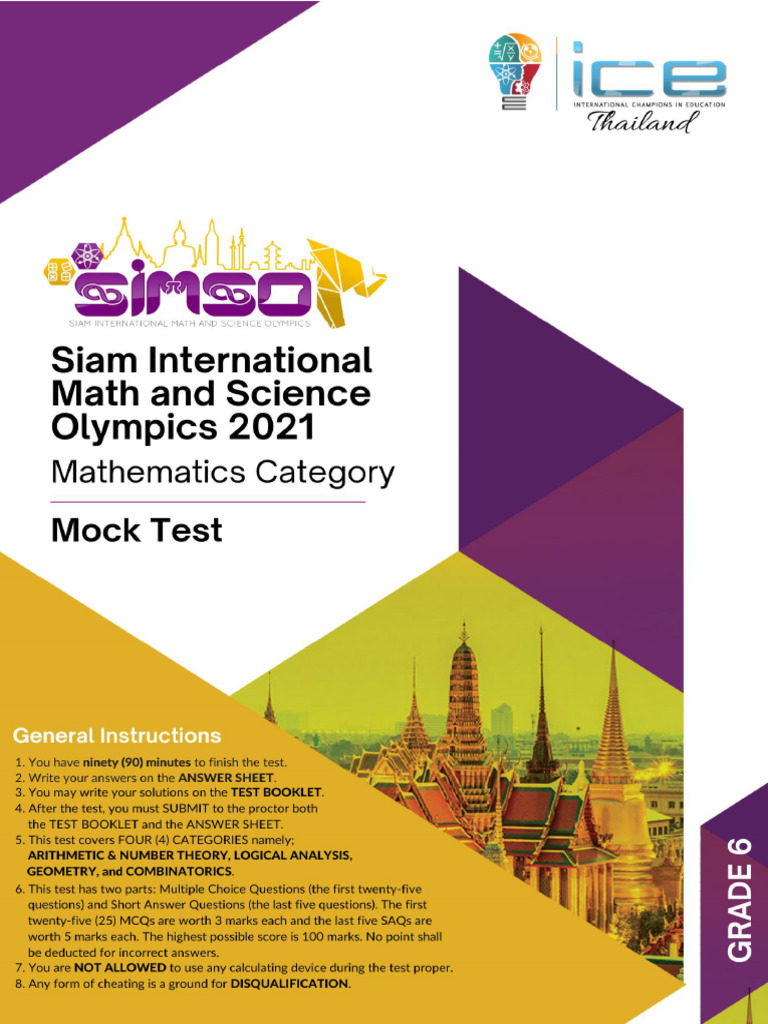 Primary 6 math mock test pdf numbers mathematics