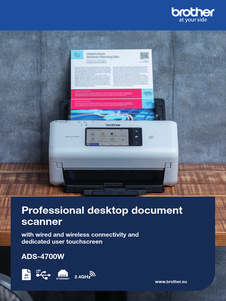 Brother ADS-4700W Scanner Overview | PDF | Image Scanner | Computer Network