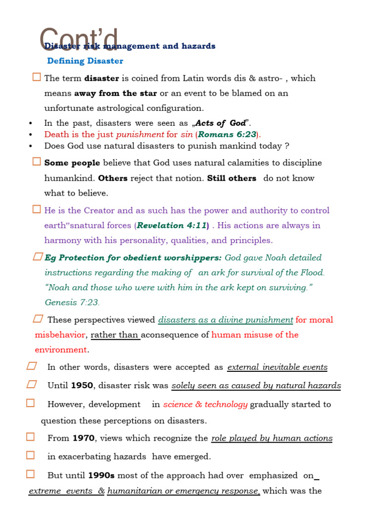 Disaster Risk Management And Hazards Pdf Natural Disasters Hazards