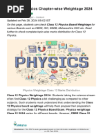 Class 12 Physics Chapter-Wise Weightage 2024: Anum Ansari