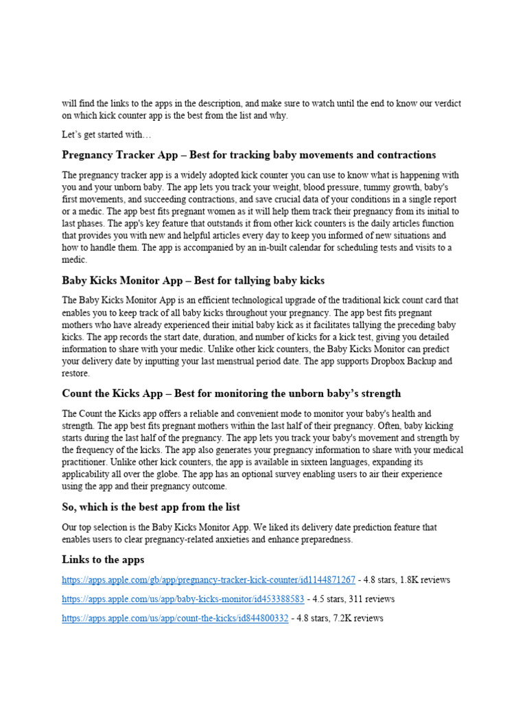 Best Kick Counter App Edited PDF Pregnancy Mobile App