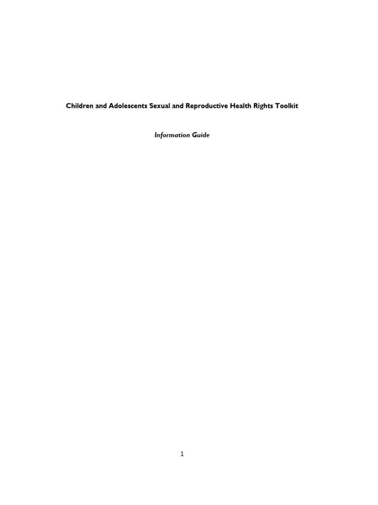 Children's Sexual Health Rights Toolkit | PDF | Reproductive Rights ...