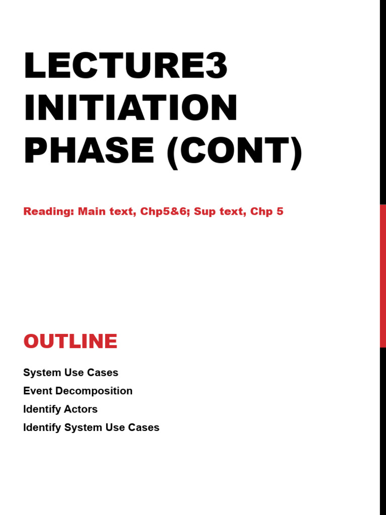 L03+Initiation+Phase+ Cont | PDF | Use Case | System