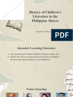 Week 3-4 History of Children Literature in The Philippine Shore