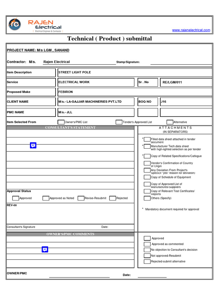 FEBIRON Street Light Pole Specifications | PDF