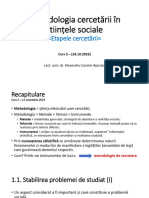 Metodologia Cercetării În Științele Sociale