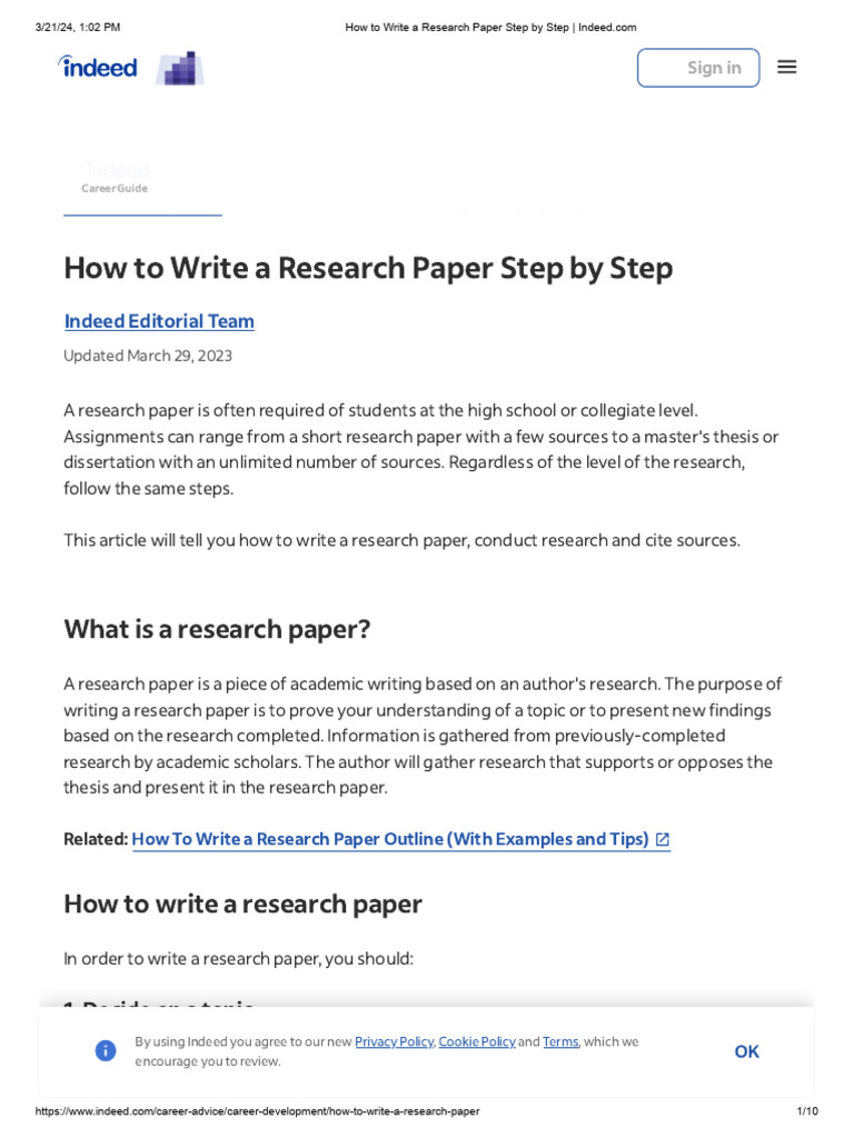 How to Write a Research Paper Step by Step _ Indeed.com | PDF ...