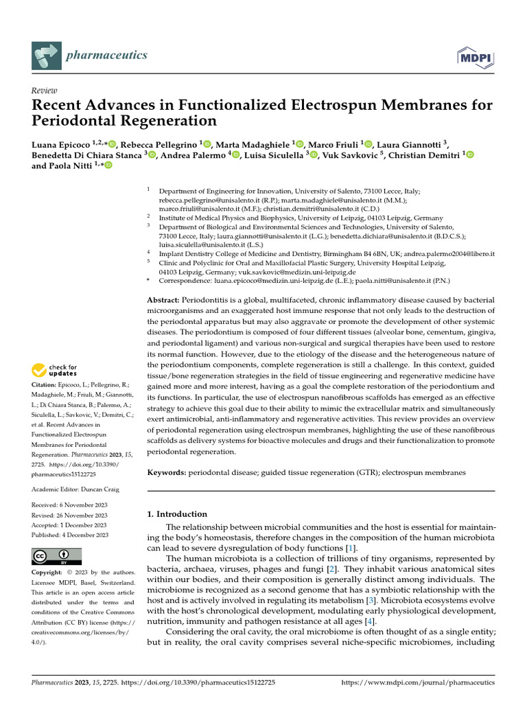 Pubb 9 Recent - Advances - in - Functionalized - Electrospun - Memb ...