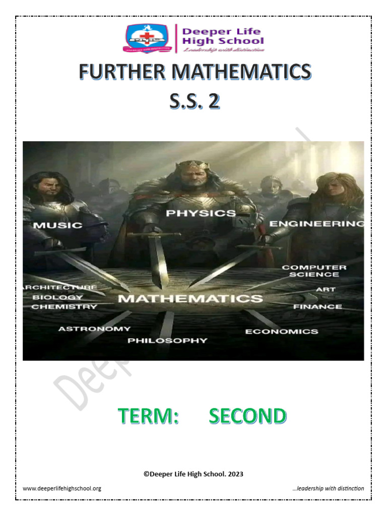 SS2 Further Mathematics Scheme | PDF | Derivative | Function (Mathematics)