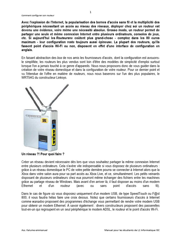 Configuration Routeur | PDF | Standards de réseaux | Informatique