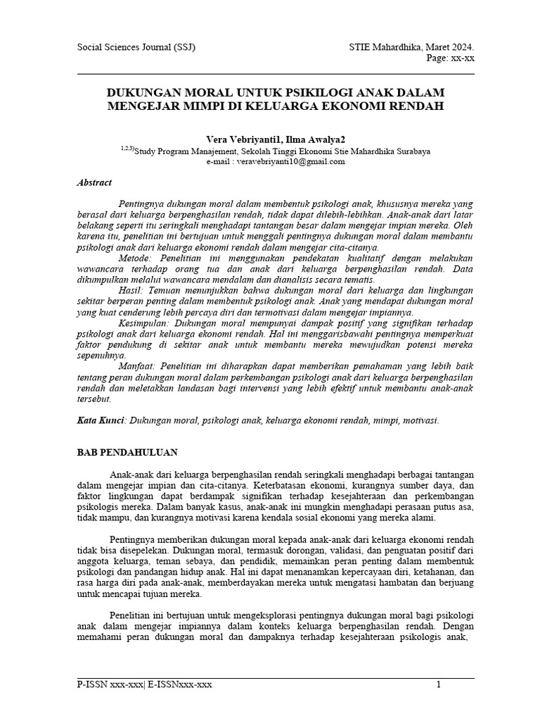 Pentingnya Dukungan Moral PDF