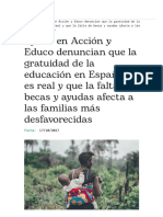 Denunciamos La Falta de Becas A Familias Desfavorecidas