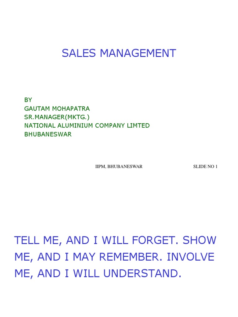 Sales Management Overview | PDF | Sales | Marketing
