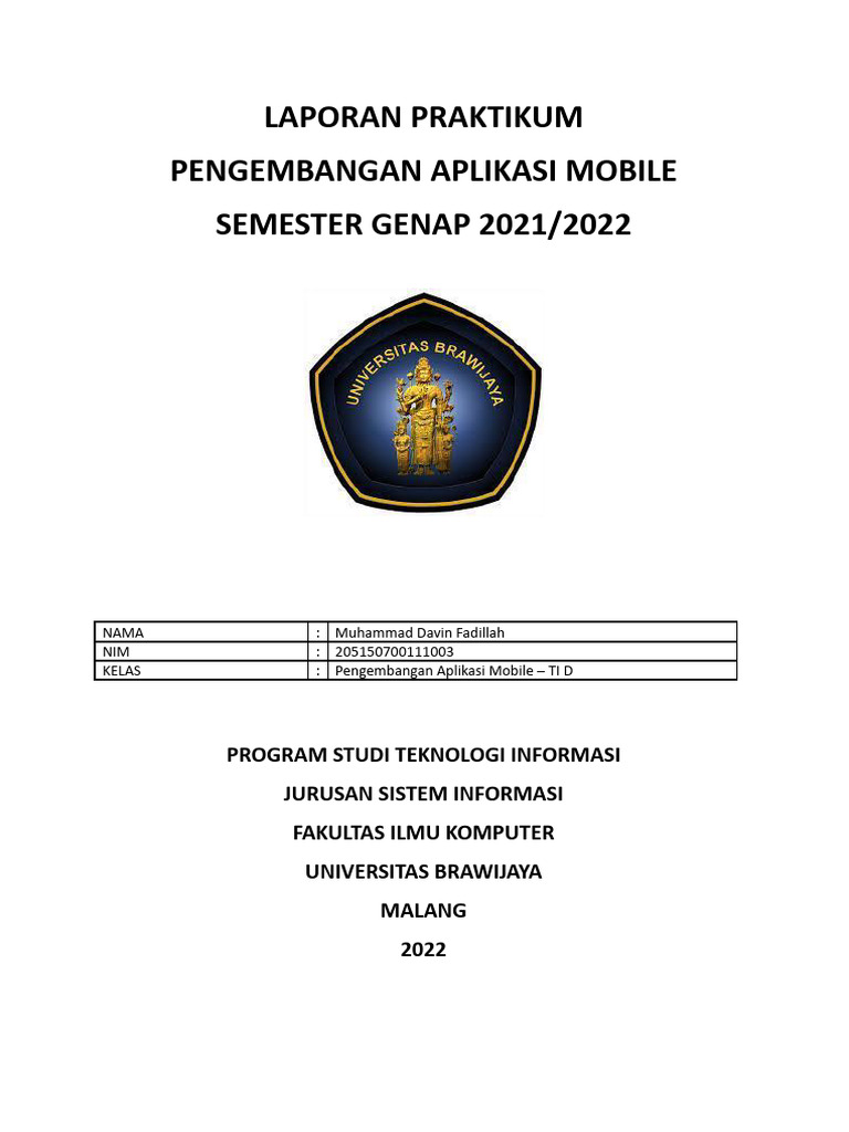Praktikum Pengembangan Aplikasi Mobile | PDF | Software Development ...