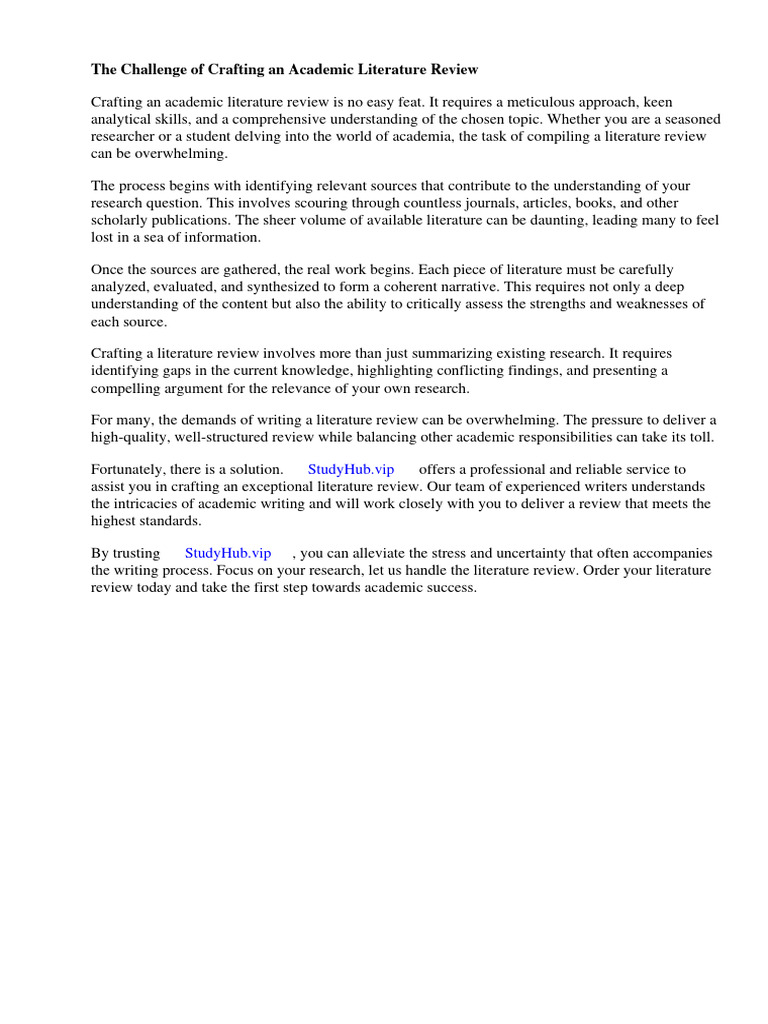 Example Academic Literature Review | Download Free PDF | Literature ...