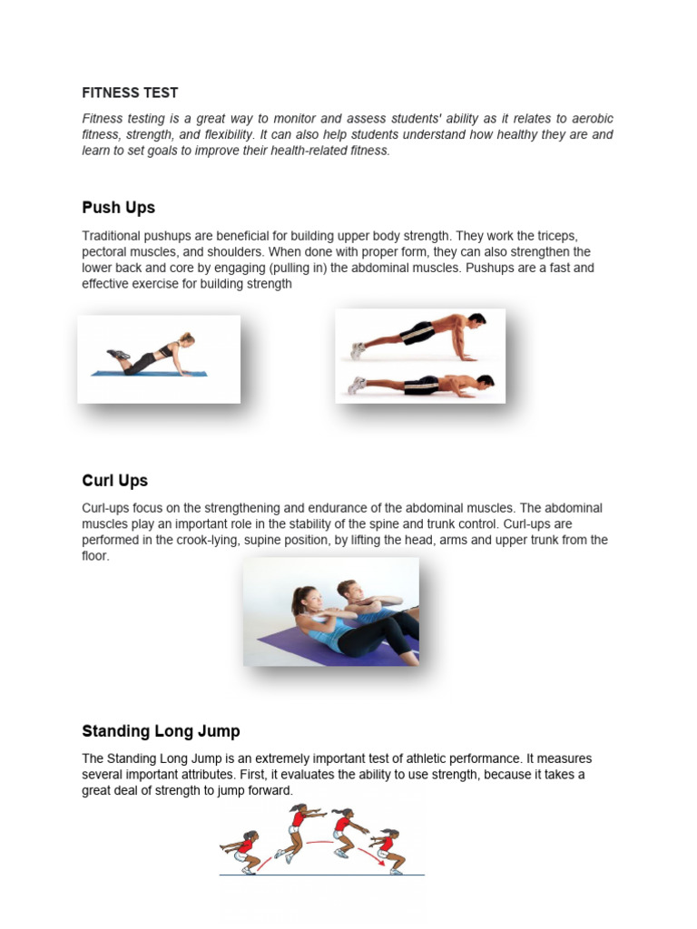 Comprehensive Fitness Test Guide | PDF | Physical Fitness | Physical ...
