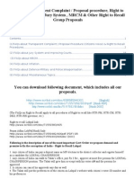 Faqs On Transparent Complaint / Proposal Procedure, Right To Recall Procedures, Jury System, MRCM & Other Right To Recall Group Proposals