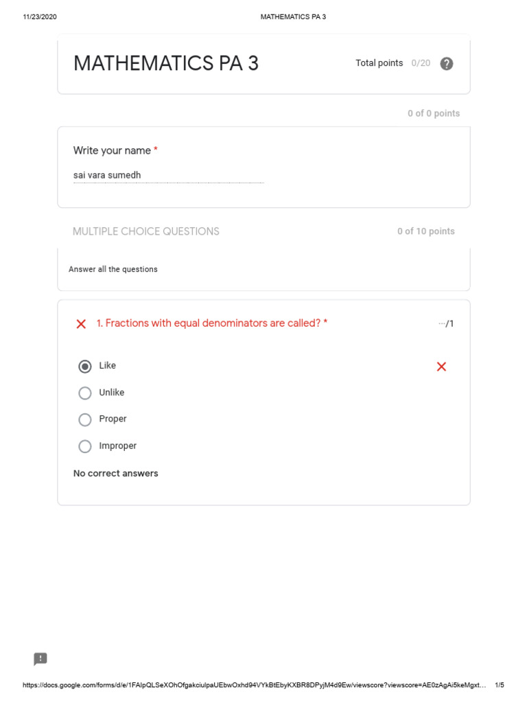 MATHEMATICS PA 3 | PDF | Elementary Mathematics | Mathematical Objects