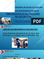 Presiciones en Los Procesos de Afiliaciones