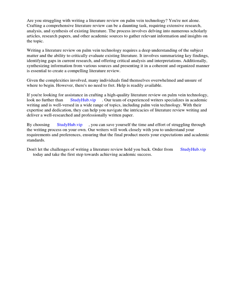 Literature Review on Palm Vein Technology PDF Biometrics Security