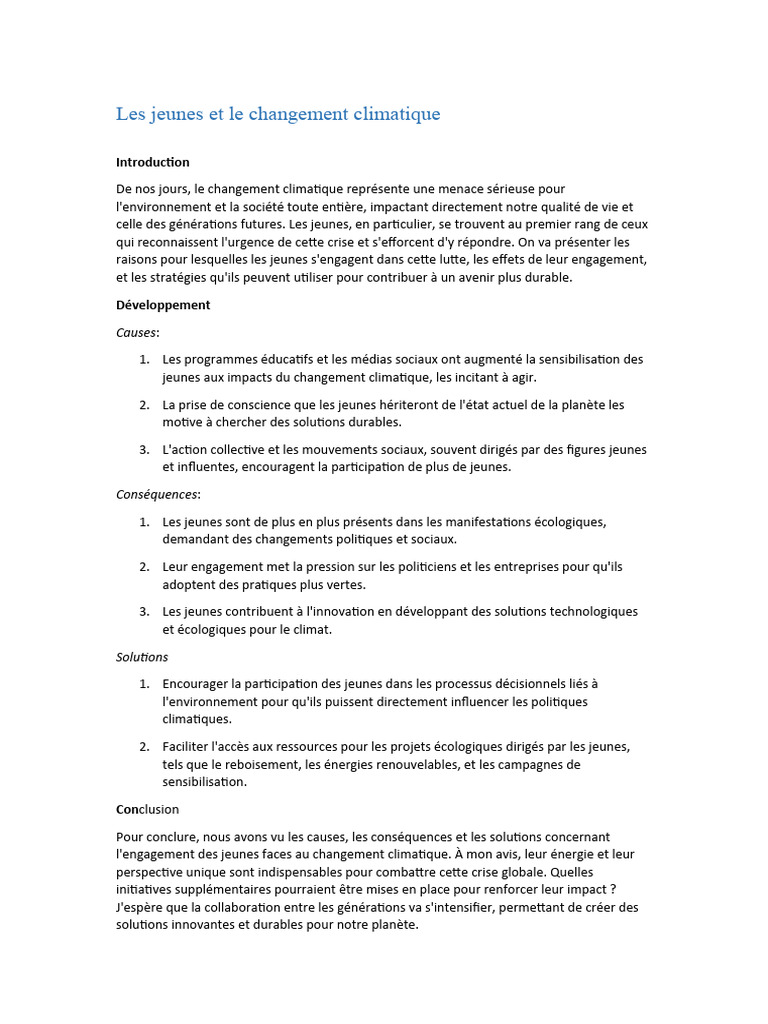 Expose en Francais b1 | PDF | Développement durable | Environnement naturel