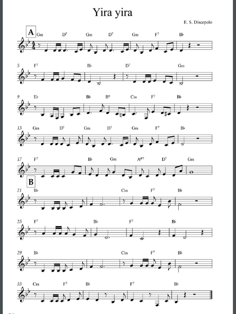 Partitura Yira Yira PDF