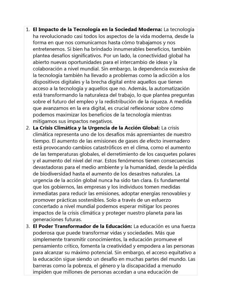 El Impacto de La Tecnología en La Sociedad Moderna | PDF | Inteligencia ...