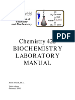 Chemistry 422 BIOCHEMISTRY LABORATORY MA