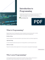 Introduction To Programming