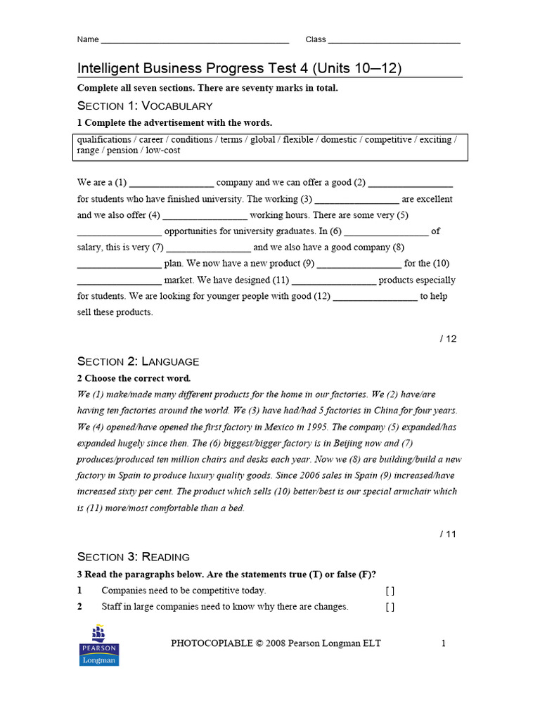Progress Test 4 | PDF | Cost Of Living | Economies