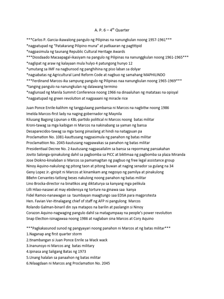 A.P. 6 - 4th Quarter | PDF