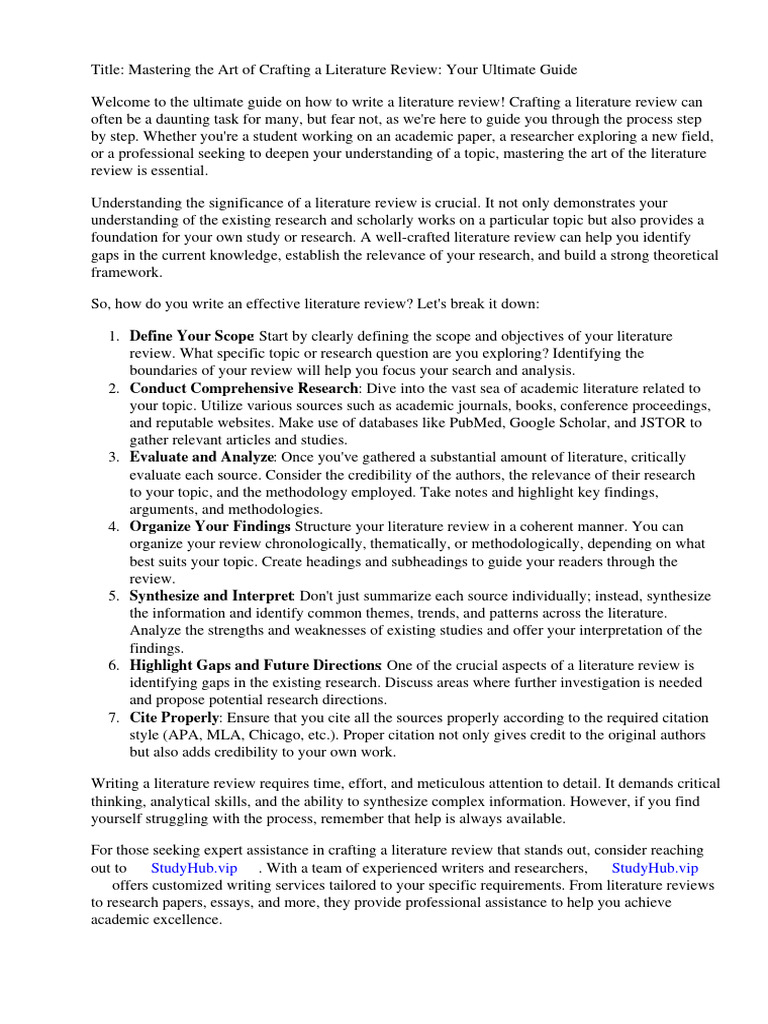 How To Write A Literature Review Wikihow PDF Literature Review Thesis