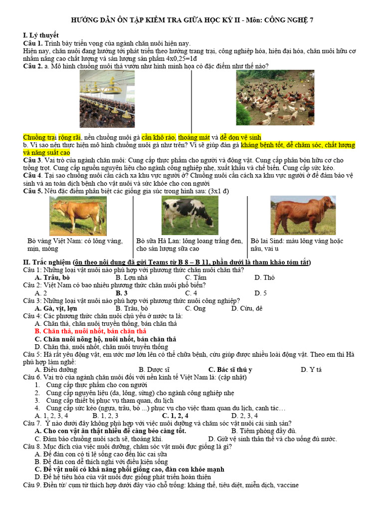 HD ÔN TẬP KT 1T GIỮA HK II, 23-24 | PDF