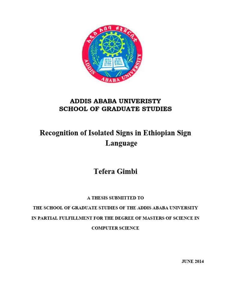 Ethiopian Sign Language Recognition | PDF | Sign Language | Hearing Loss