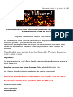 Comunicado - Festa Halloween 29.10