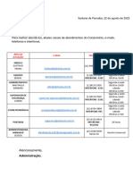 Comunicado - HORARIOS DE ATENDIMENTO