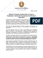 Histórico Impulso Al Desarrollo y La Paz en Santander