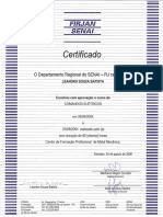 Certificado: O Departamento Regional Do SENAI - RJ Certifica Que