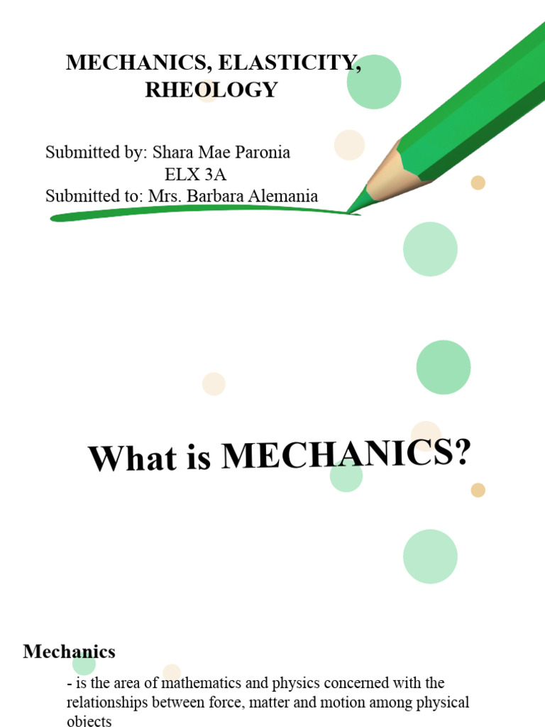 Overview of Mechanics and Elasticity | PDF | Young's Modulus ...