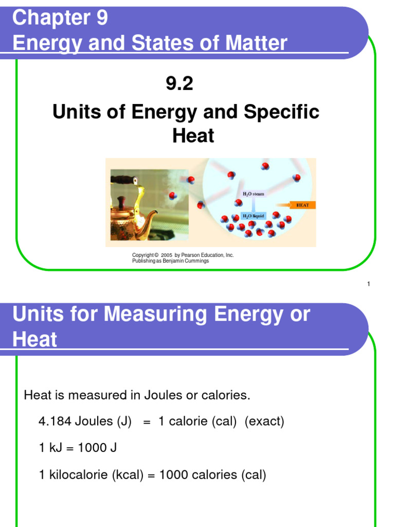 P 7.1. Units of Energy and Specific Heat - 1 | PDF | Calorie ...
