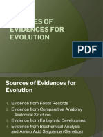 Sources of Evidences For Evolution
