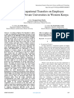 Effect of Occupational Transfers on Employee Engagement in Private Universities in Western Kenya