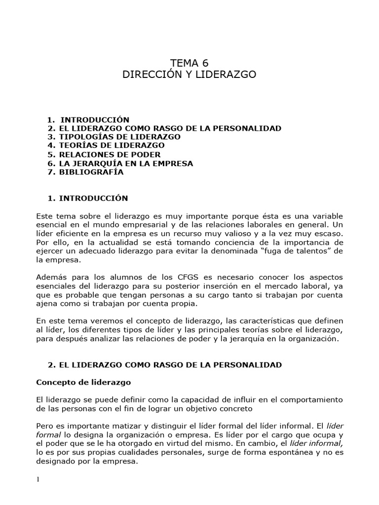Liderazgo Personal en el Entorno Empresarial | PDF | Liderazgo | Business