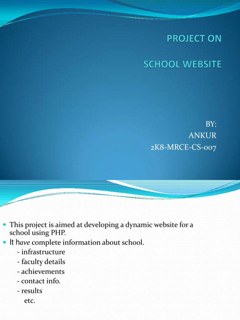 Dynamic School Website Development in PHP | PDF | Computers