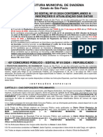 PM Diadema CP 01-2024 Edital Republicação 08-03-2024