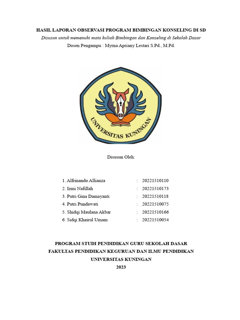 Observasi Bimbingan Konseling di SD | PDF | Karier & Perkembangan