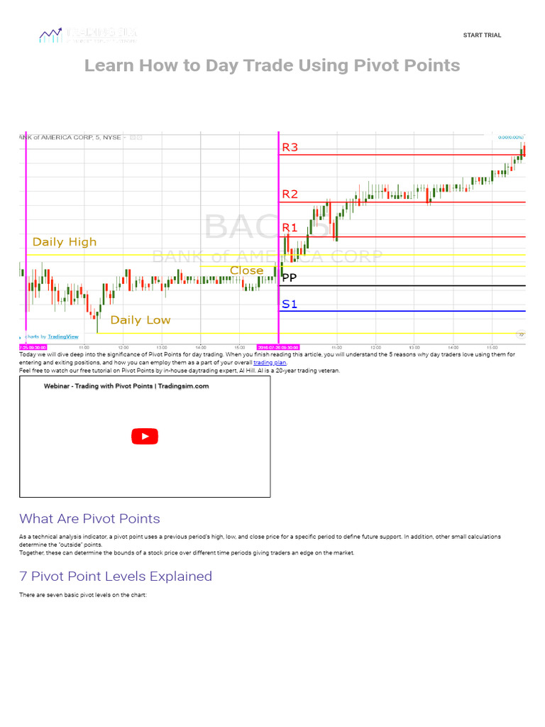 Day Trading with Pivot Points Guide | PDF | Day Trading | Financial ...