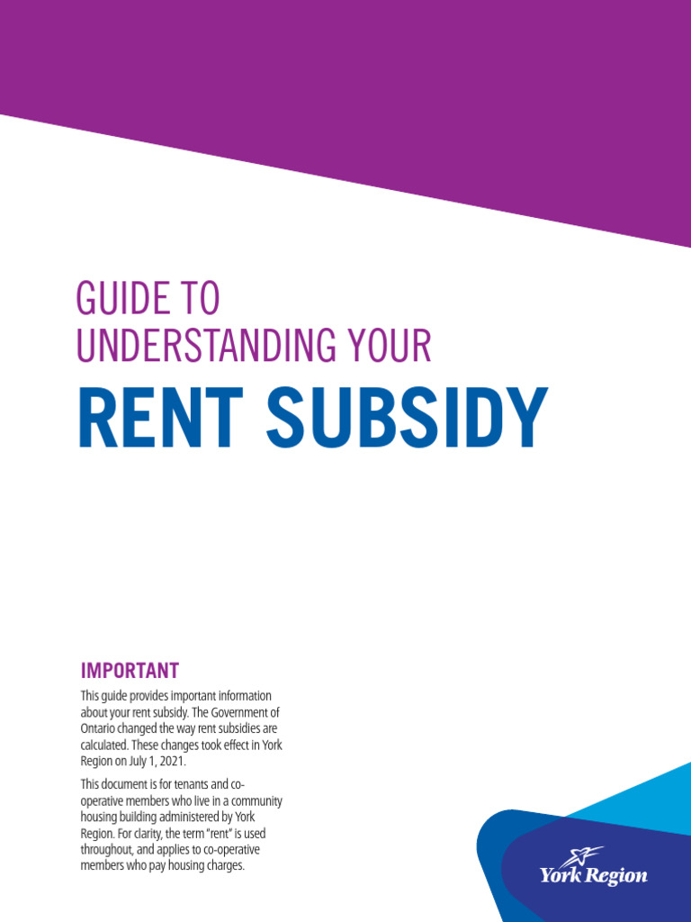 Rent Geared Guide Pages PDF Taxes Renting