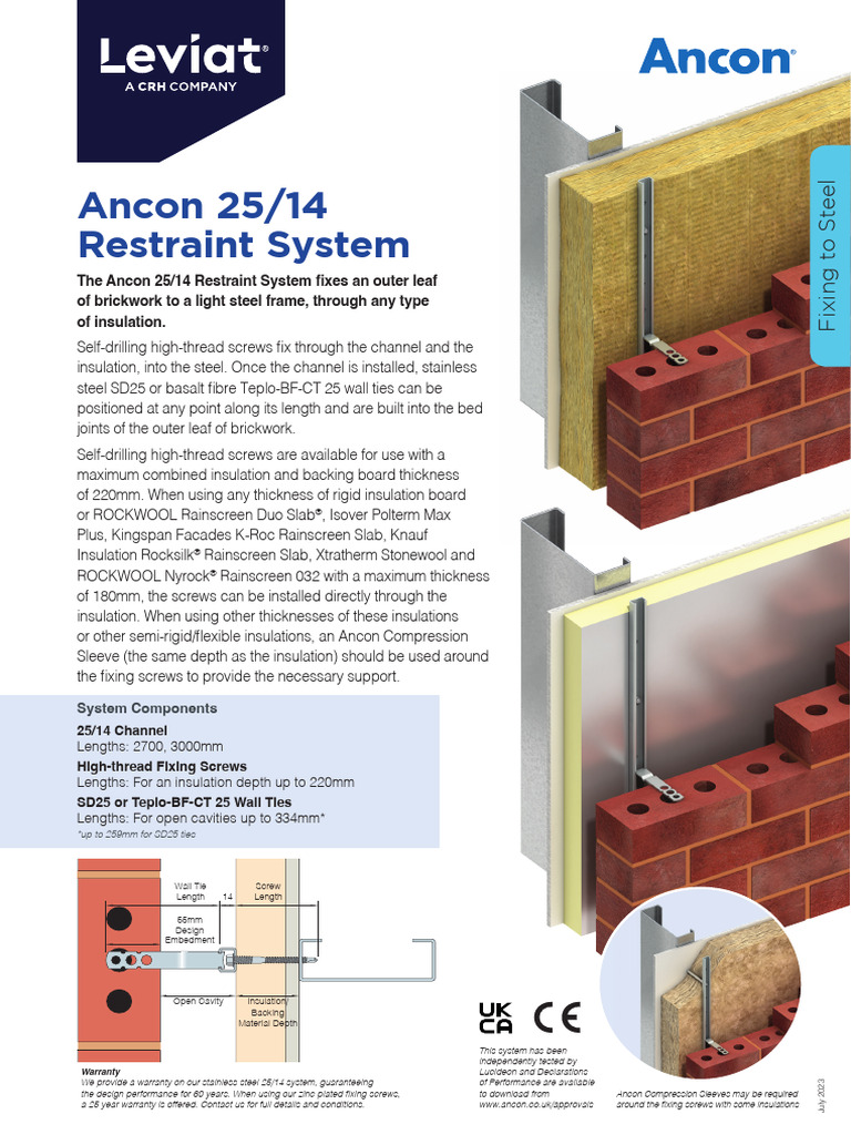 Ancon 25-14 Restraint System | PDF | Screw | Concrete