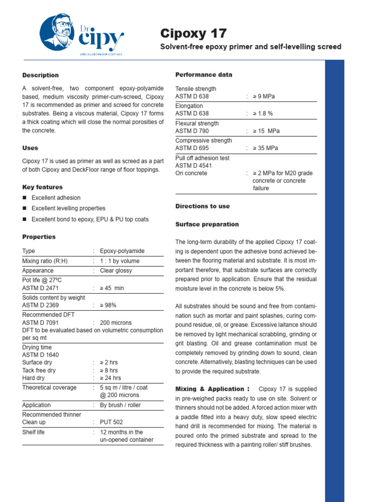 Cipoxy 17 | PDF | Concrete | Epoxy